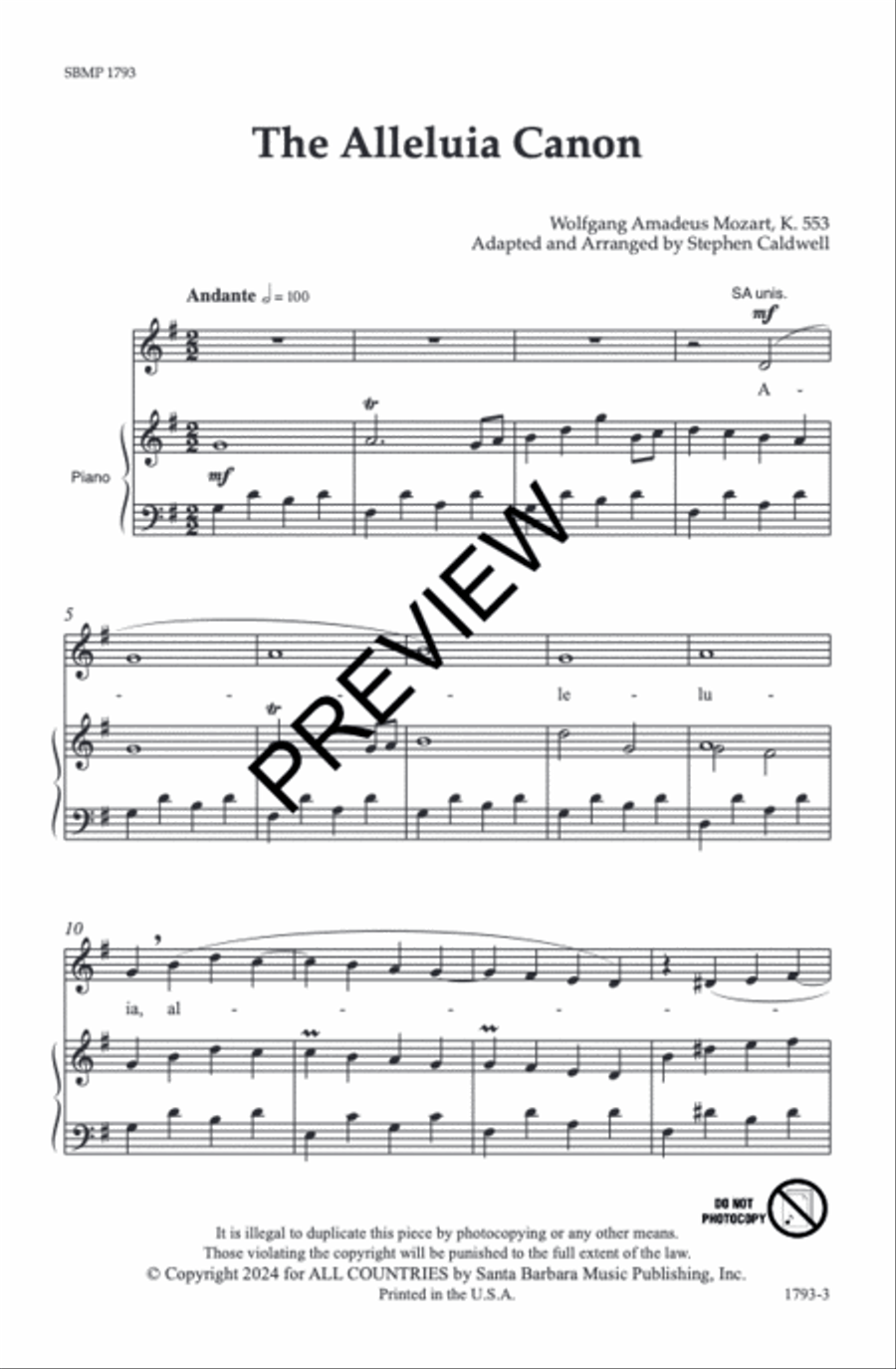 The Alleluia Canon SSA - Sheet Music page 3