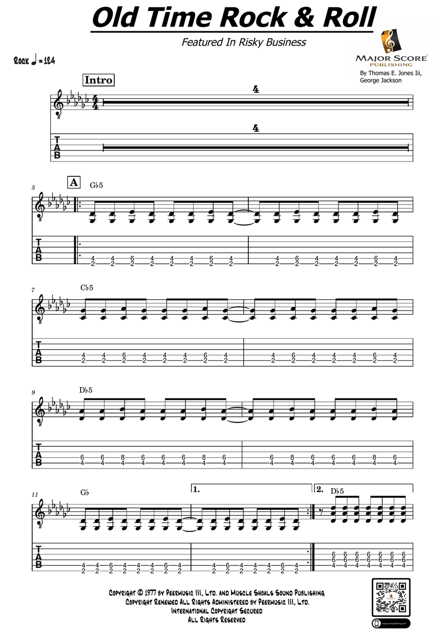 Old Time Rock & Roll Electric Guitar scores gallery preview page 1