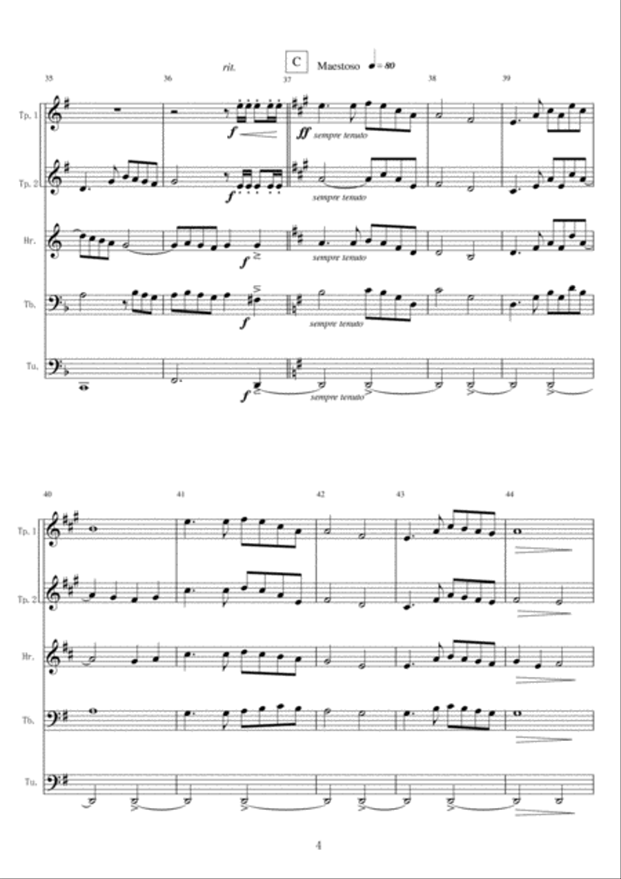 <Brass Quintet> What A Friend We Have In Jesus Brass Quintet scores gallery preview page 4