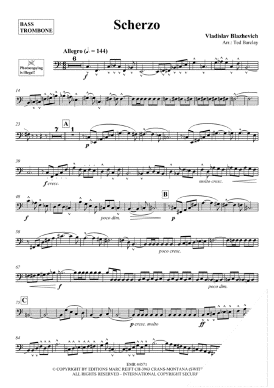 Scherzo Scherzo Bass Trombone scores gallery preview page 3