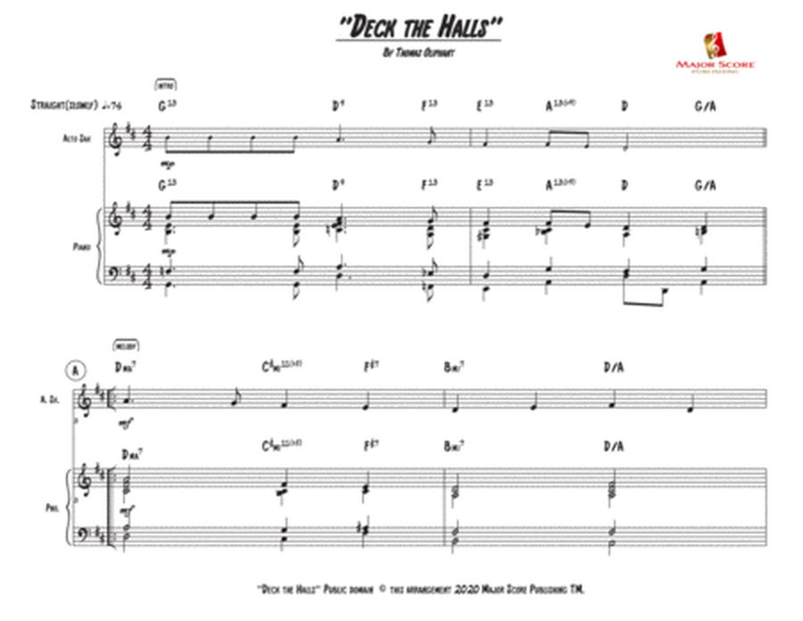 Deck the Halls - Alto sax & Piano - D Major image number null