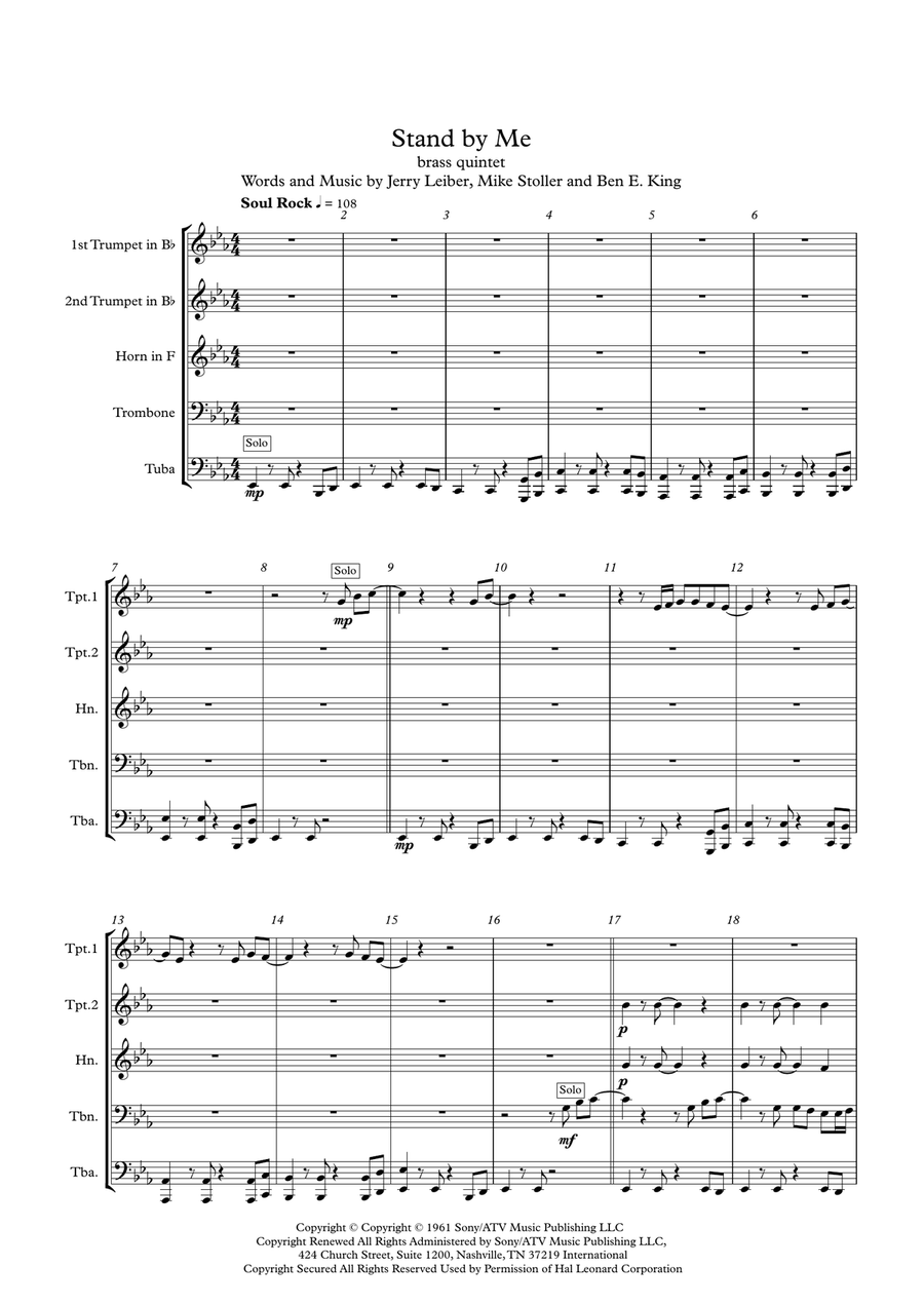 Stand By Me Brass Ensemble scores gallery preview page 2