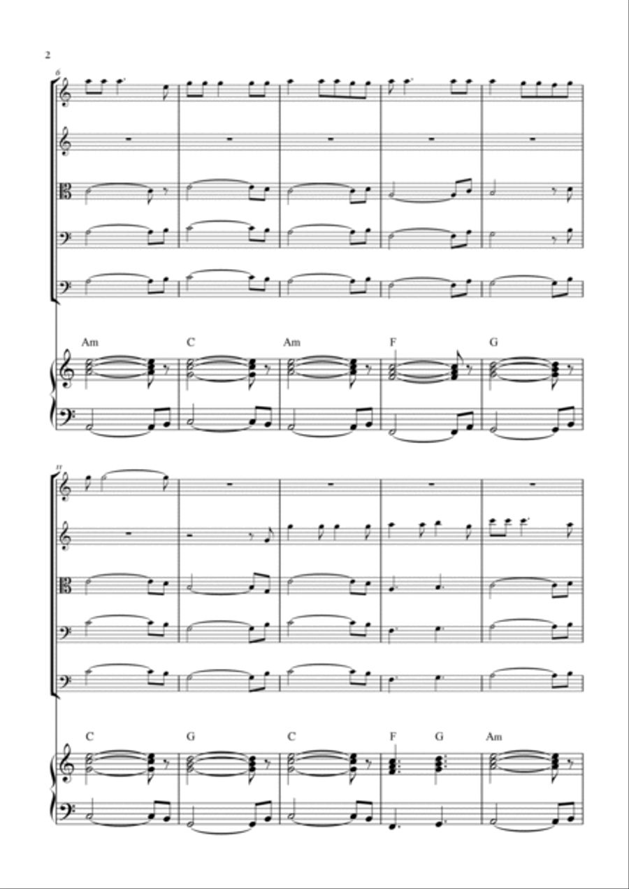 Hallelujah String Quintet scores gallery preview page 2