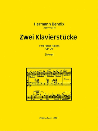 Book cover for Two Piano Pieces op. 20
