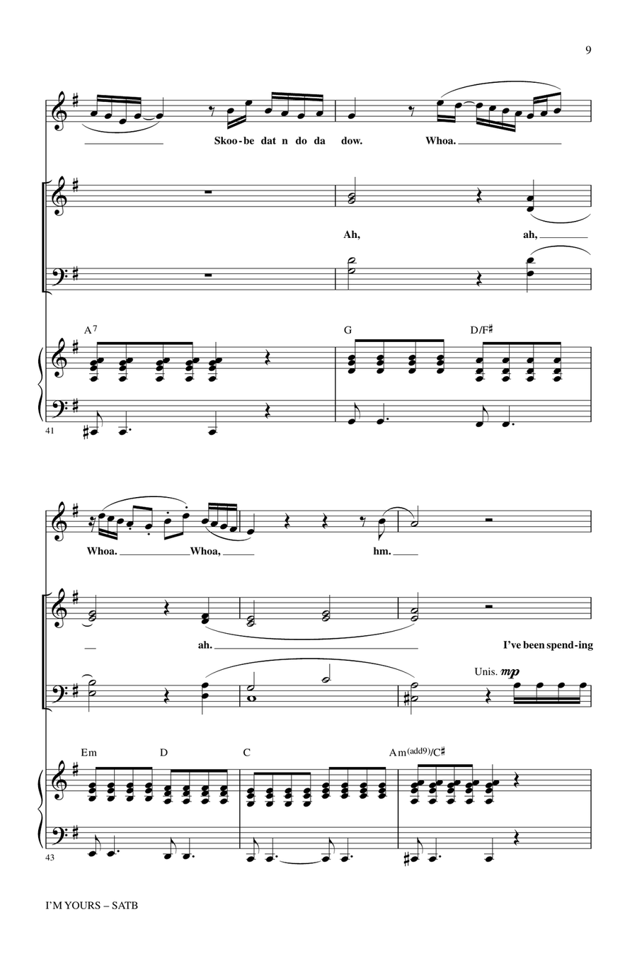 I'm Yours I'm Yours 4-Part scores gallery preview page 7