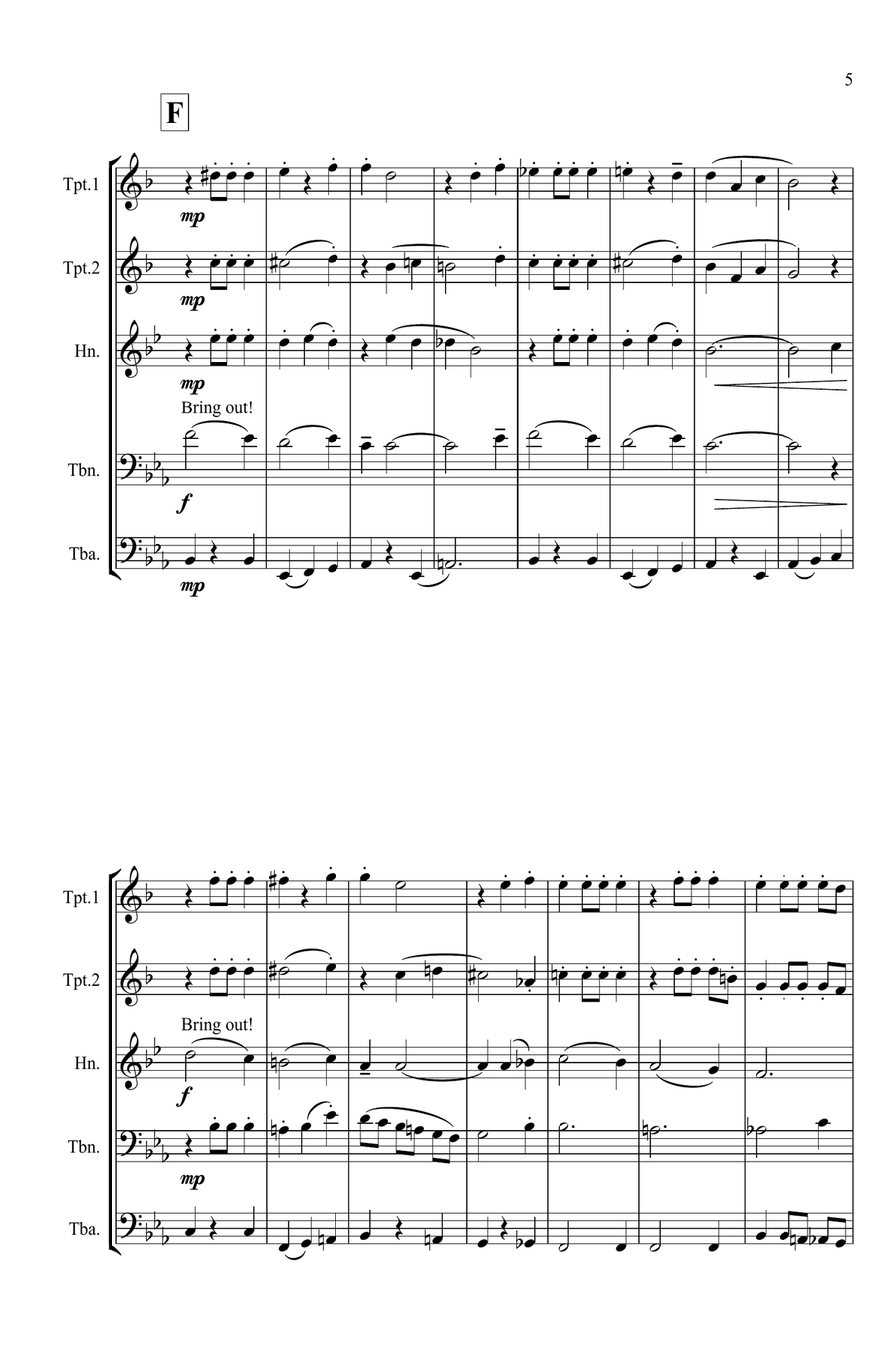 Santa Claus is coming to town Brass Ensemble scores gallery preview page 5
