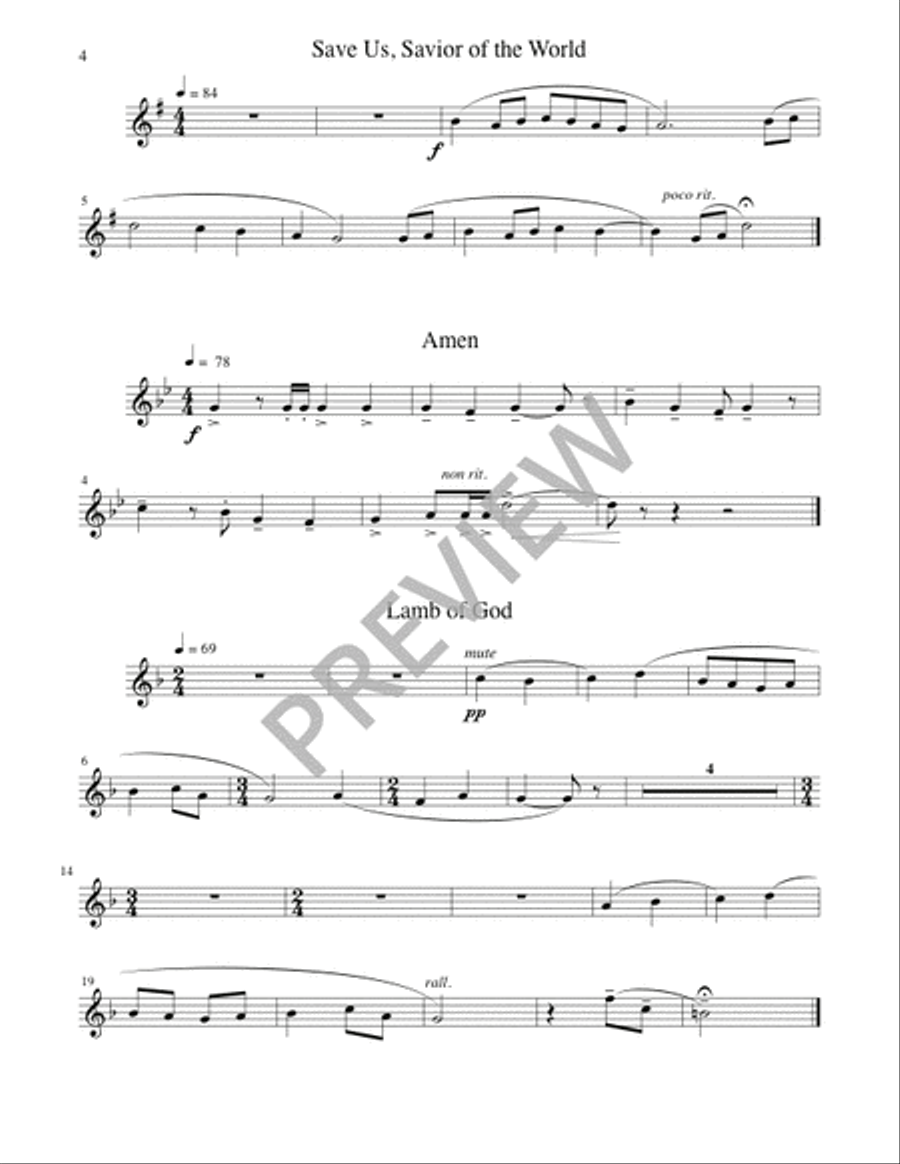 A Community Mass - Brass and Percussion edition Flute scores gallery preview page 13