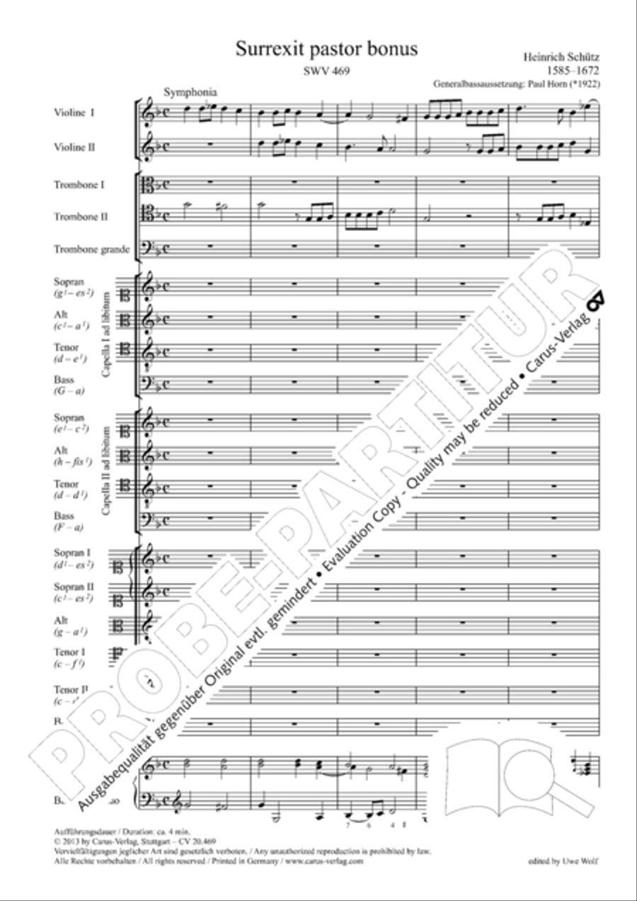 Surrexit pastor bonus (The shepherd blest is risen) 4-Part scores gallery preview page 5
