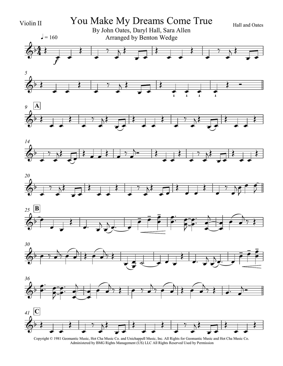 You Make My Dreams String Quartet scores gallery preview page 4