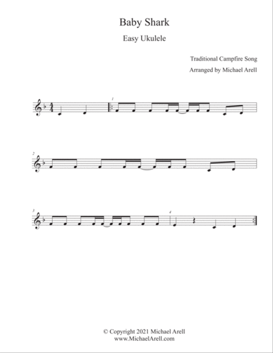 Baby Shark--Easy Guitar Guitar Tablature scores gallery preview page 2