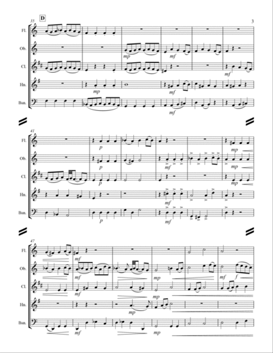 Rondeau from “Sinfonie de Fanfares” (for Woodwind Quintet) Woodwind Quintet scores gallery preview page 4