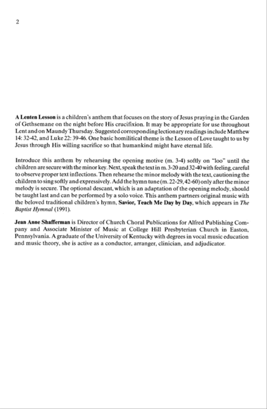 A Lenten Lesson Unison Choir scores gallery preview page 2