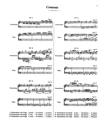 6 Organ Preludes & Fugues (Arranged for Solo Piano)