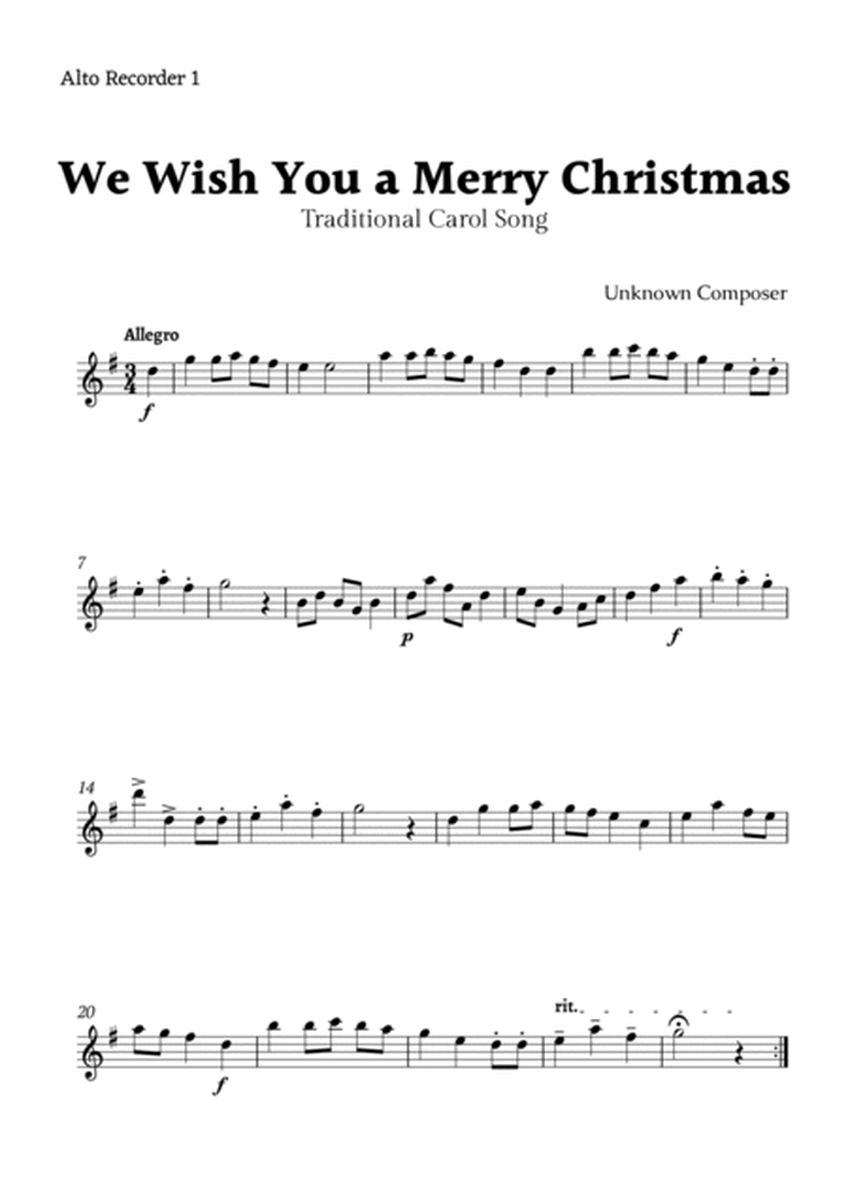 We Wish you a Merry Christmas for Alto Recorder Duet with Chords image number null
