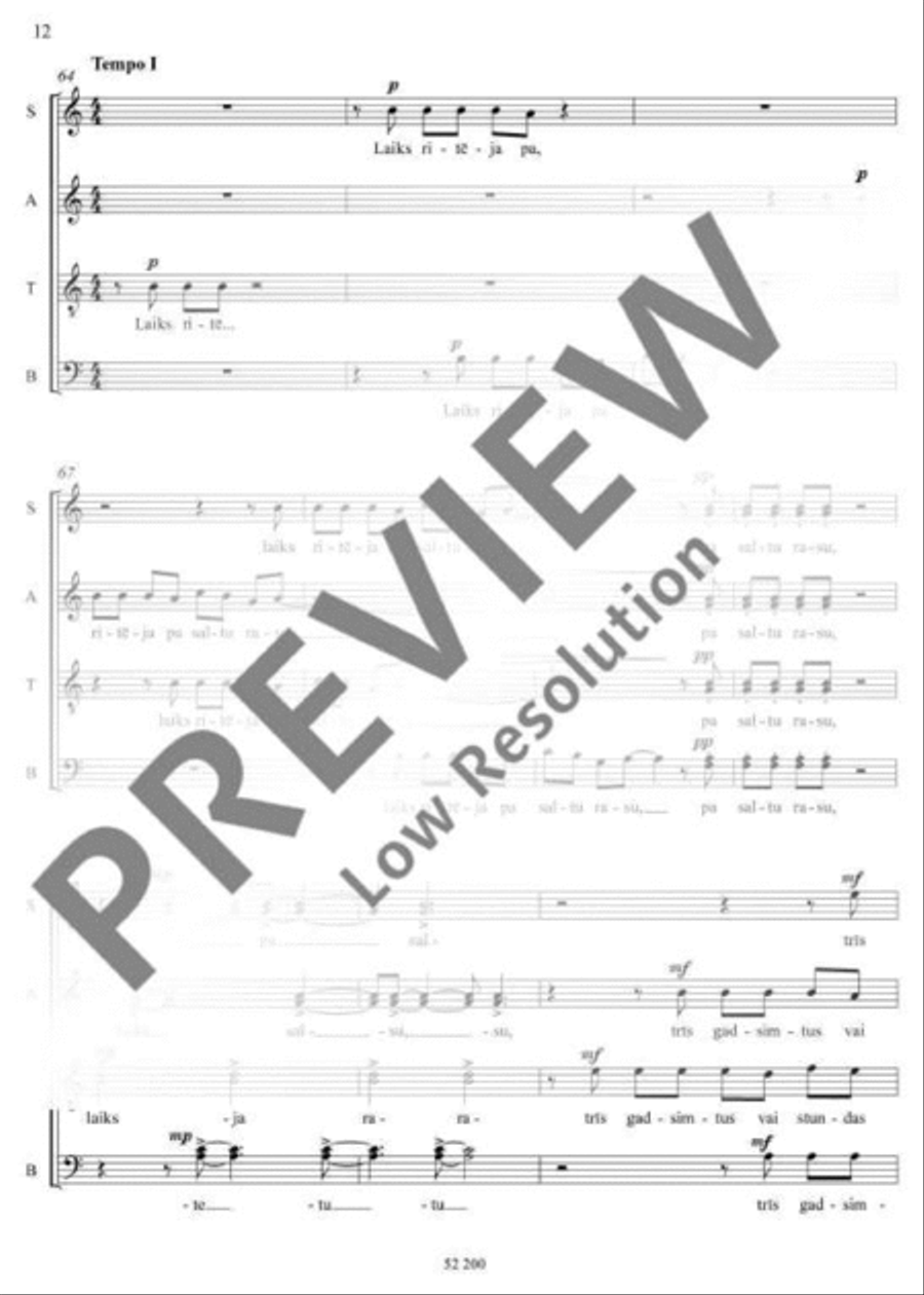 Māte saule Māte saule SSAATTBB scores gallery preview page 13