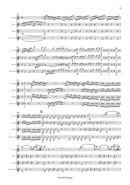 String Quartet in D major, Hob.III:63, Op.64 No.5 “The Lark” for Clarinet Quartet image number null