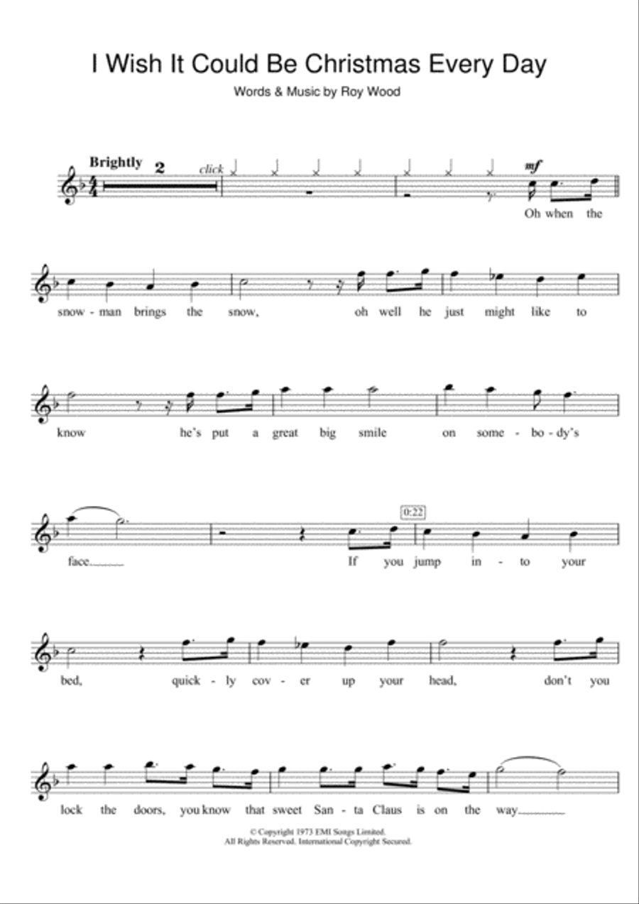 I Wish It Could Be Christmas Every Day Flute Solo scores gallery preview page 1