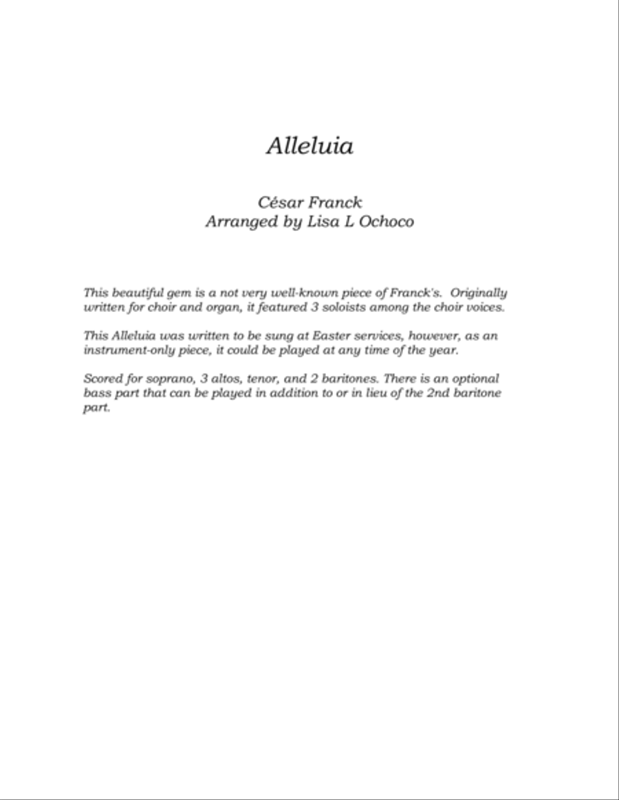 Alleluia from Choeur de Paques a 3 Voix for Saxophone Choir Woodwind Ensemble scores gallery preview page 4