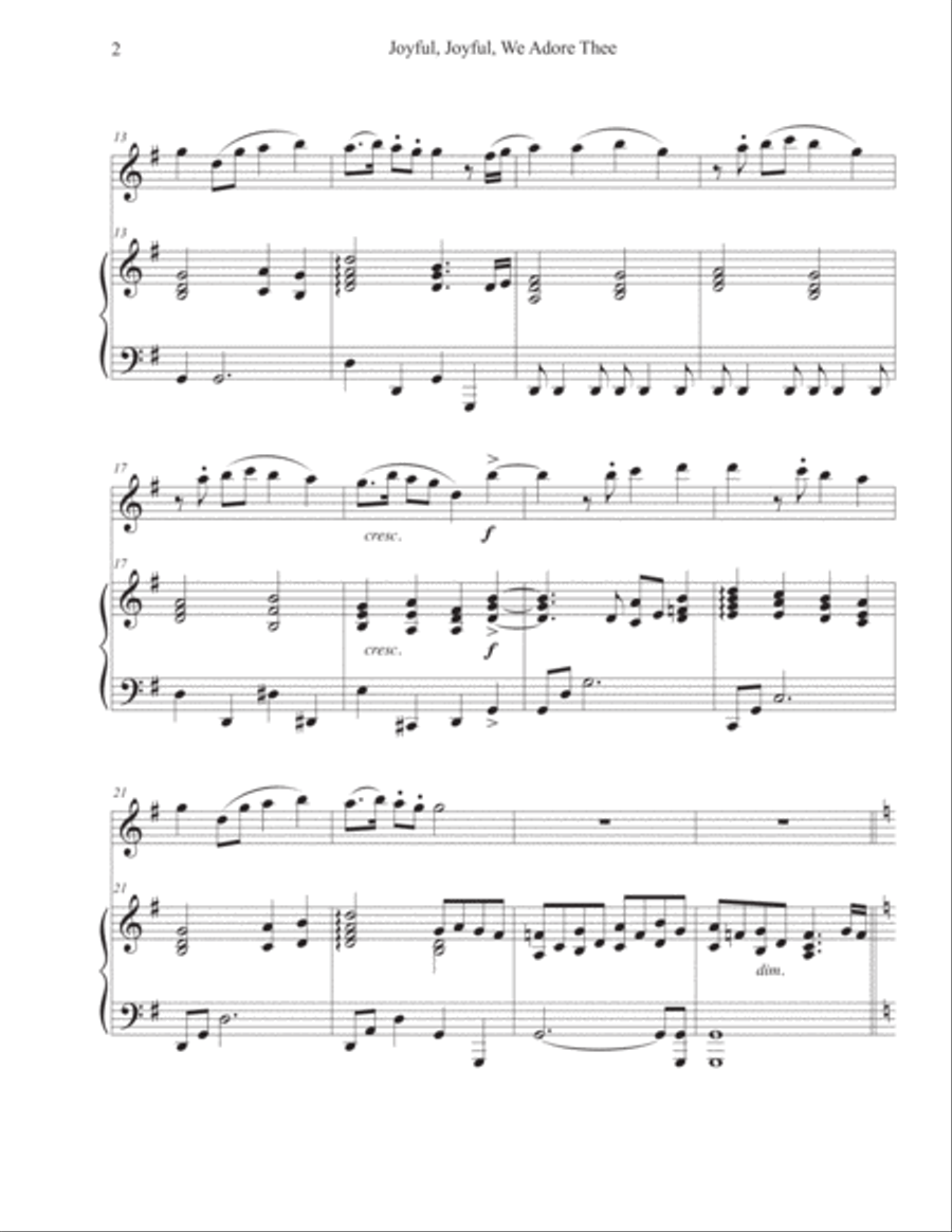 Joyful, Joyful, We Adore Thee (Flute-Piano) Flute Solo scores gallery preview page 2