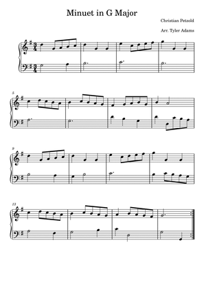 Book cover for Minuet in G (Easy Piano)
