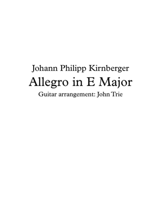 Allegro in E major - tab