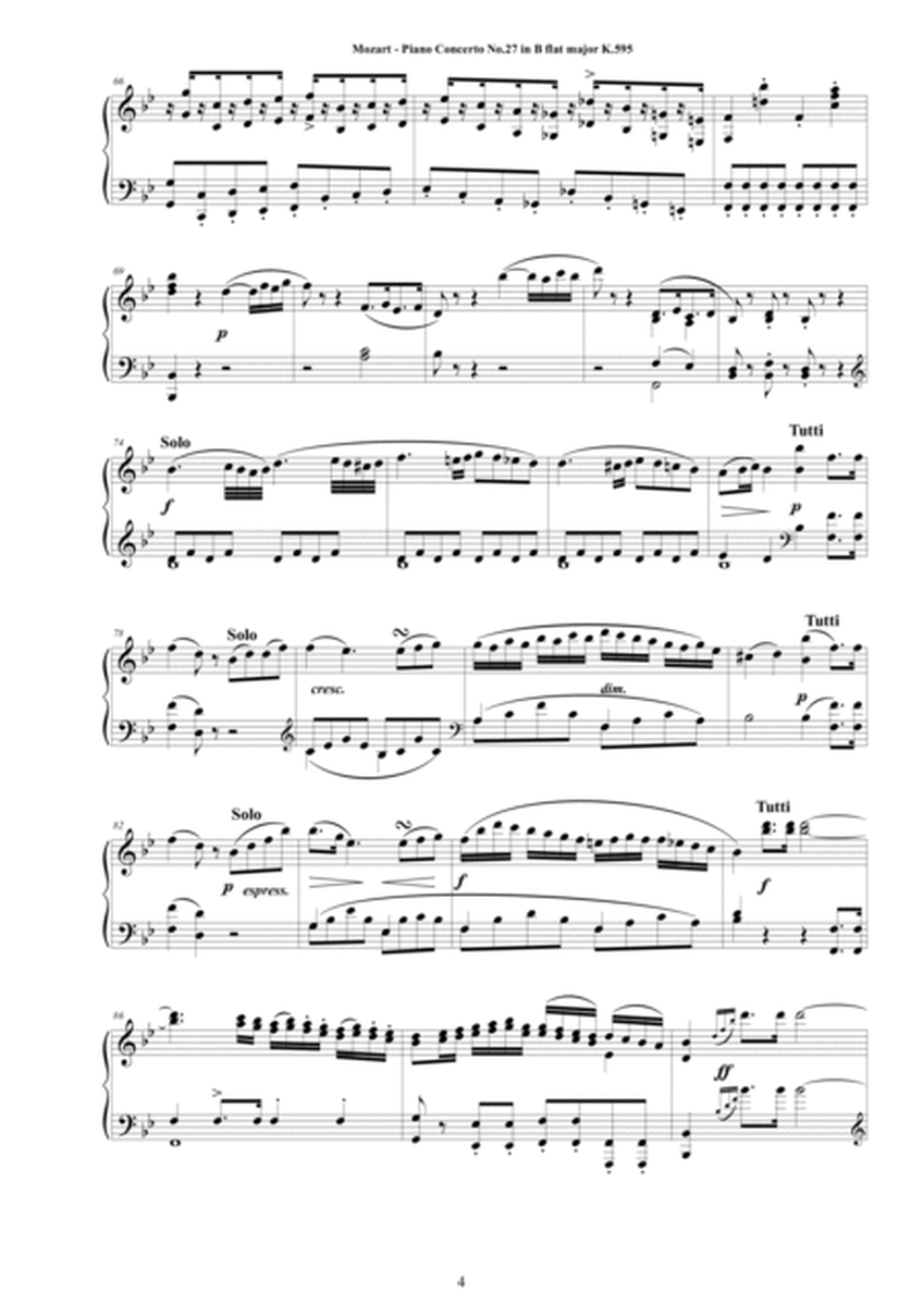 Mozart - Piano Concerto No.27 in B flat major K.595 - Piano Version image number null