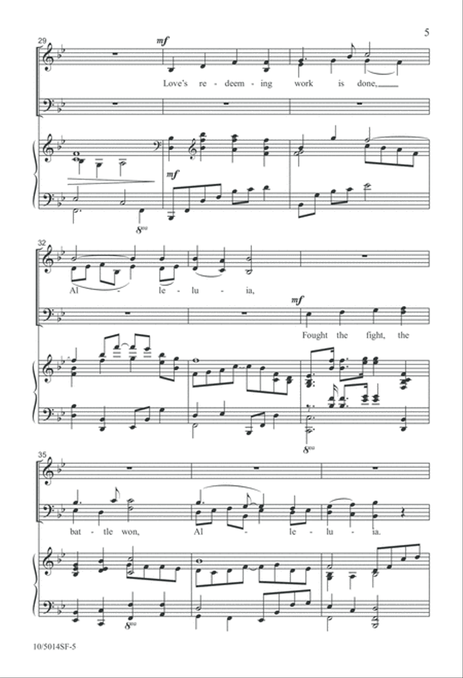 Christ the Lord is Risen Today 4-Part scores gallery preview page 5