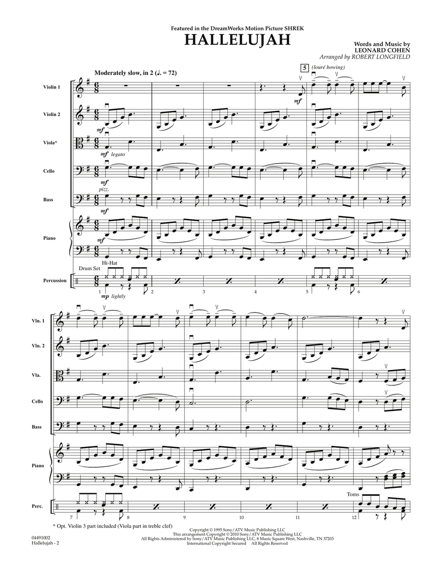 Hallelujah - Full Score Orchestra scores gallery preview page 2
