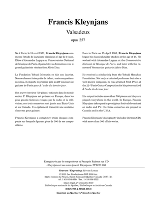Book cover for Valsadeux, opus 257