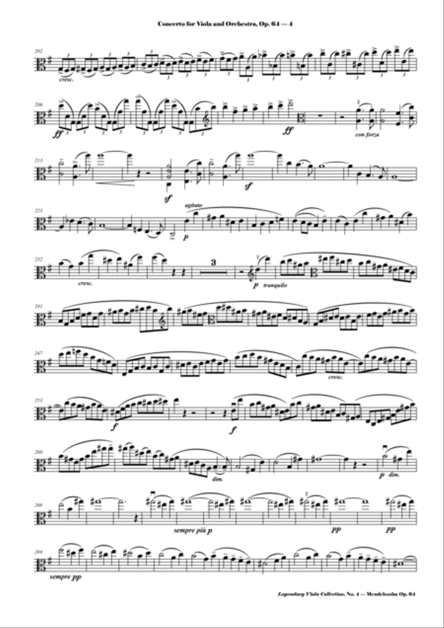 Mendelssohn - Viola Concerto, Op. 64 - Legendary Viola Collecton - No. 4 Viola Solo scores gallery preview page 5