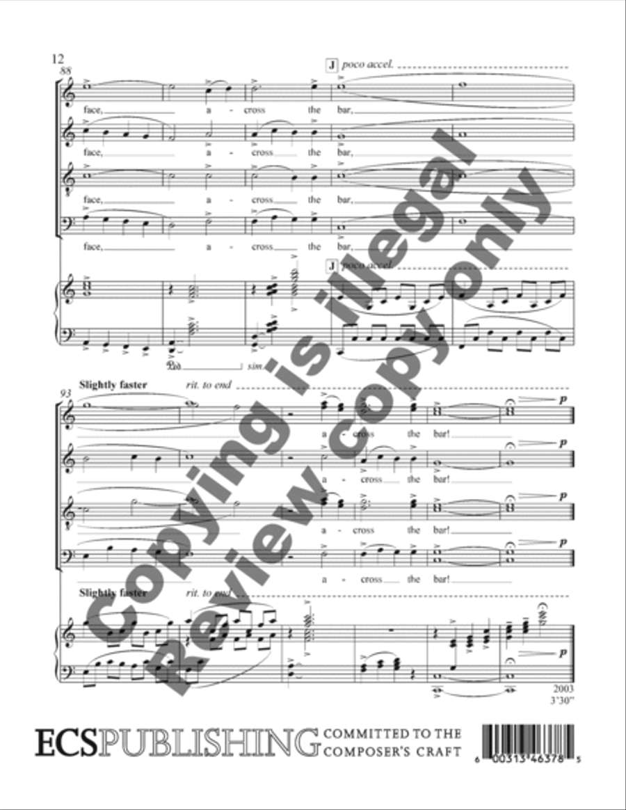 Crossing the Bar 4-Part scores gallery preview page 7