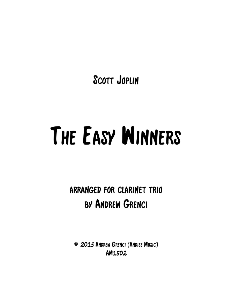 The Easy Winners for clarinet trio Clarinet Trio scores gallery preview page 1