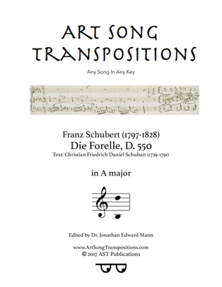 Book cover for SCHUBERT: Die Forelle, D. 550 (transposed to A major)