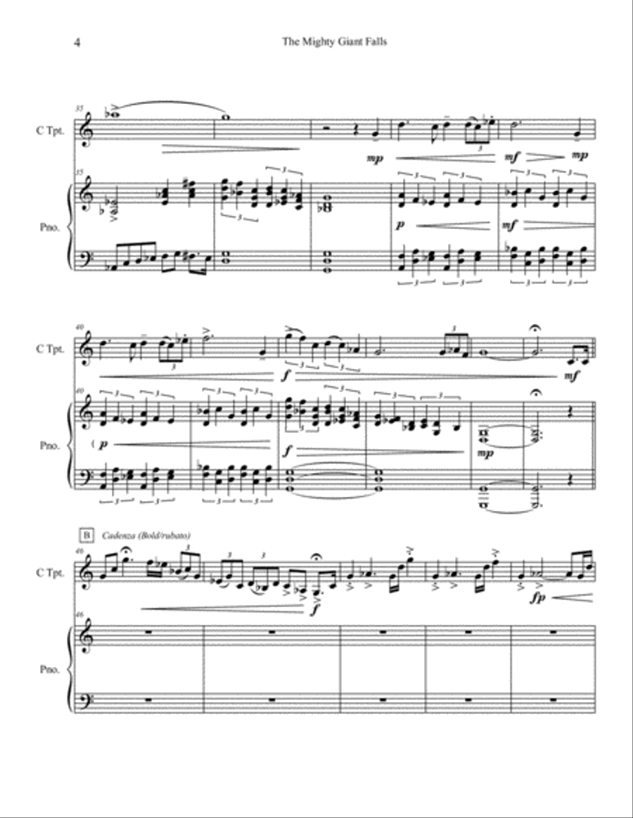 The Mighty Giant Falls Trumpet Solo scores gallery preview page 4