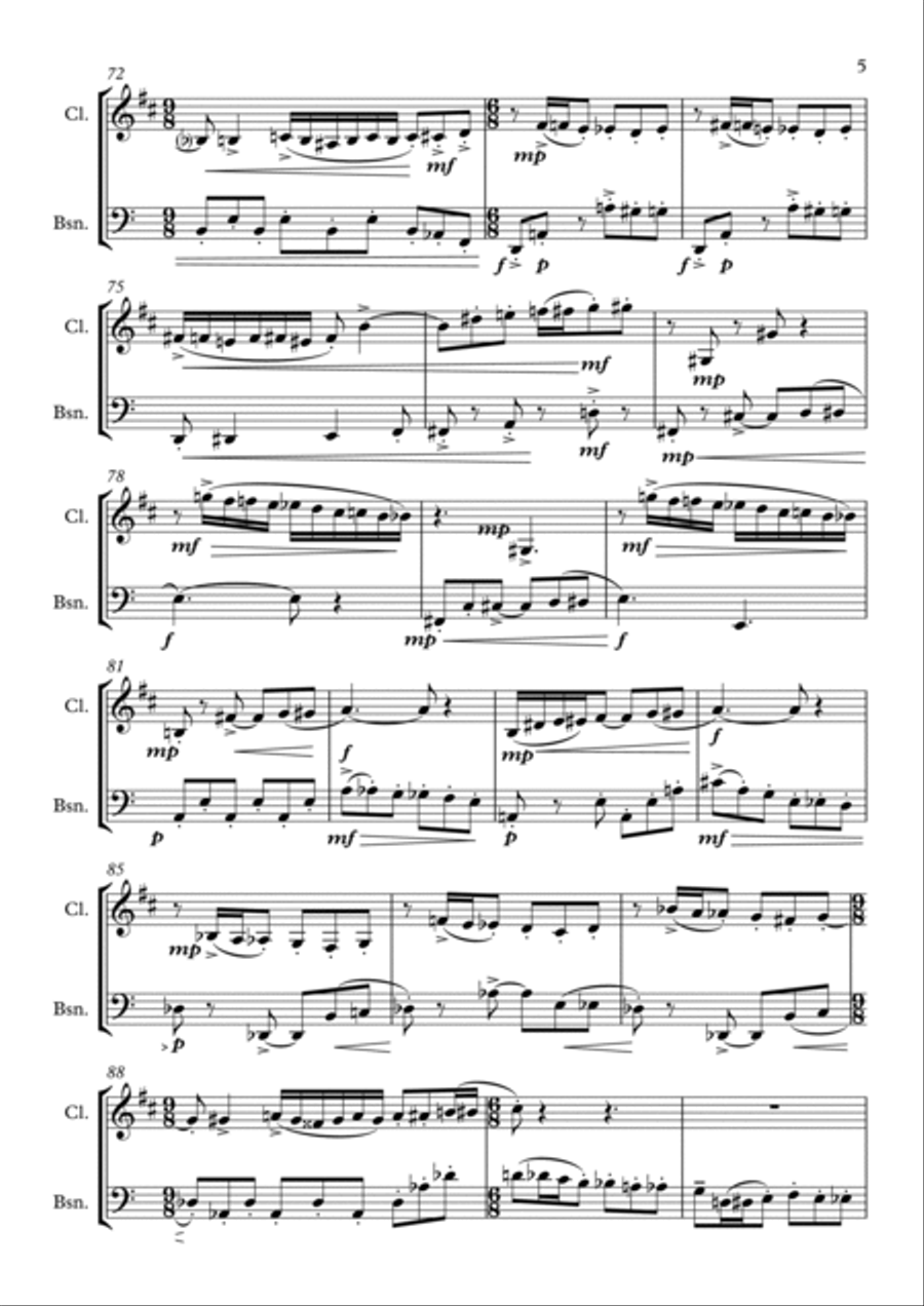 Sonatina For Clarinet And Bassoon Woodwind Duet scores gallery preview page 5