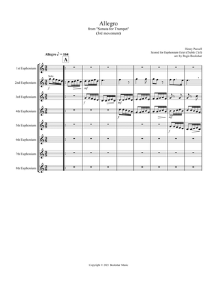Allegro (from "Sonata for Trumpet") (Bb) (Euphonium Octet - Treble Clef)