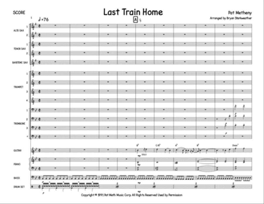 Last Train Home Jazz Ensemble scores gallery preview page 1