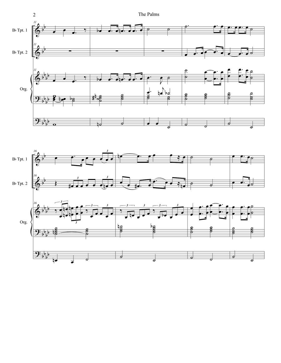 The Palms (Duet for Bb-Trumpet) Trumpet Duet scores gallery preview page 2
