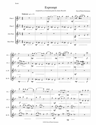 Exprompt - an Armenian song of farewell - arranged for flute quartet