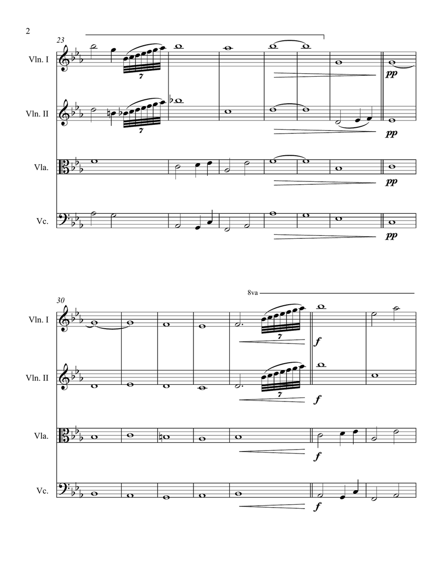 Chasing Pavements String Quartet scores gallery preview page 2