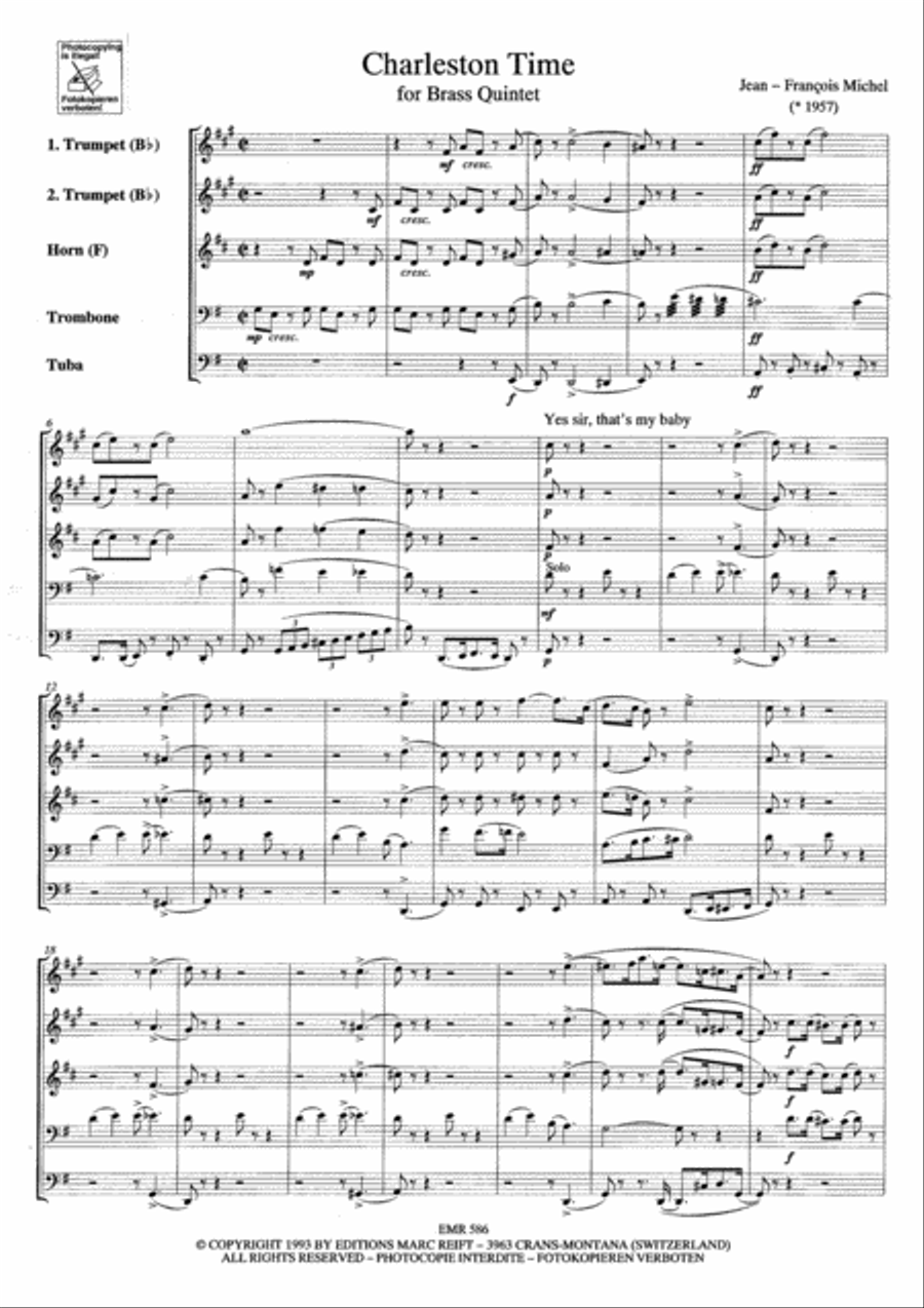 Charleston Time Charleston Time Brass Quintet scores gallery preview page 4