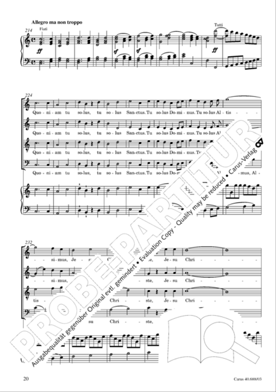 Mass in C Major 4-Part scores gallery preview page 21