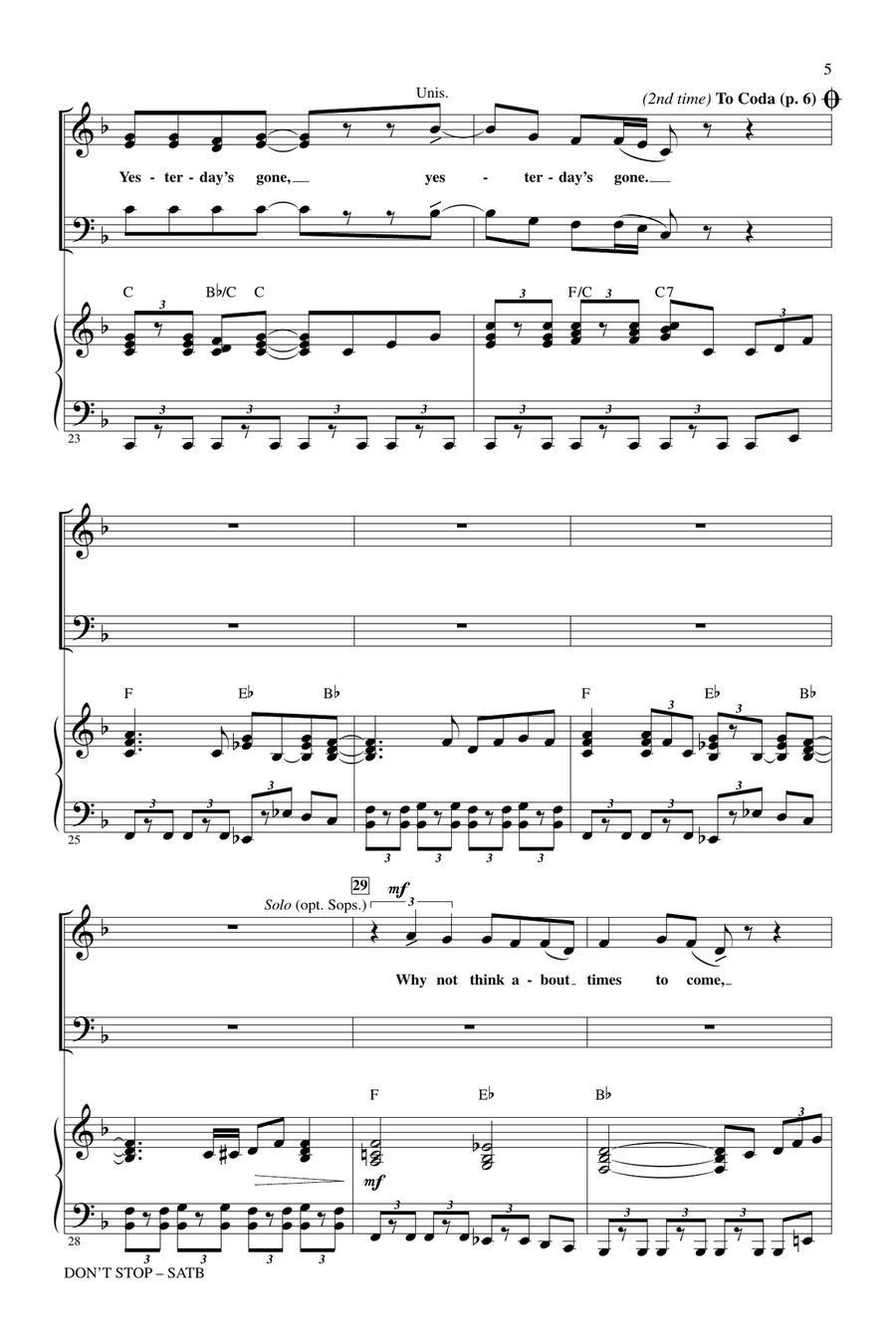 Don't Stop 4-Part scores gallery preview page 4