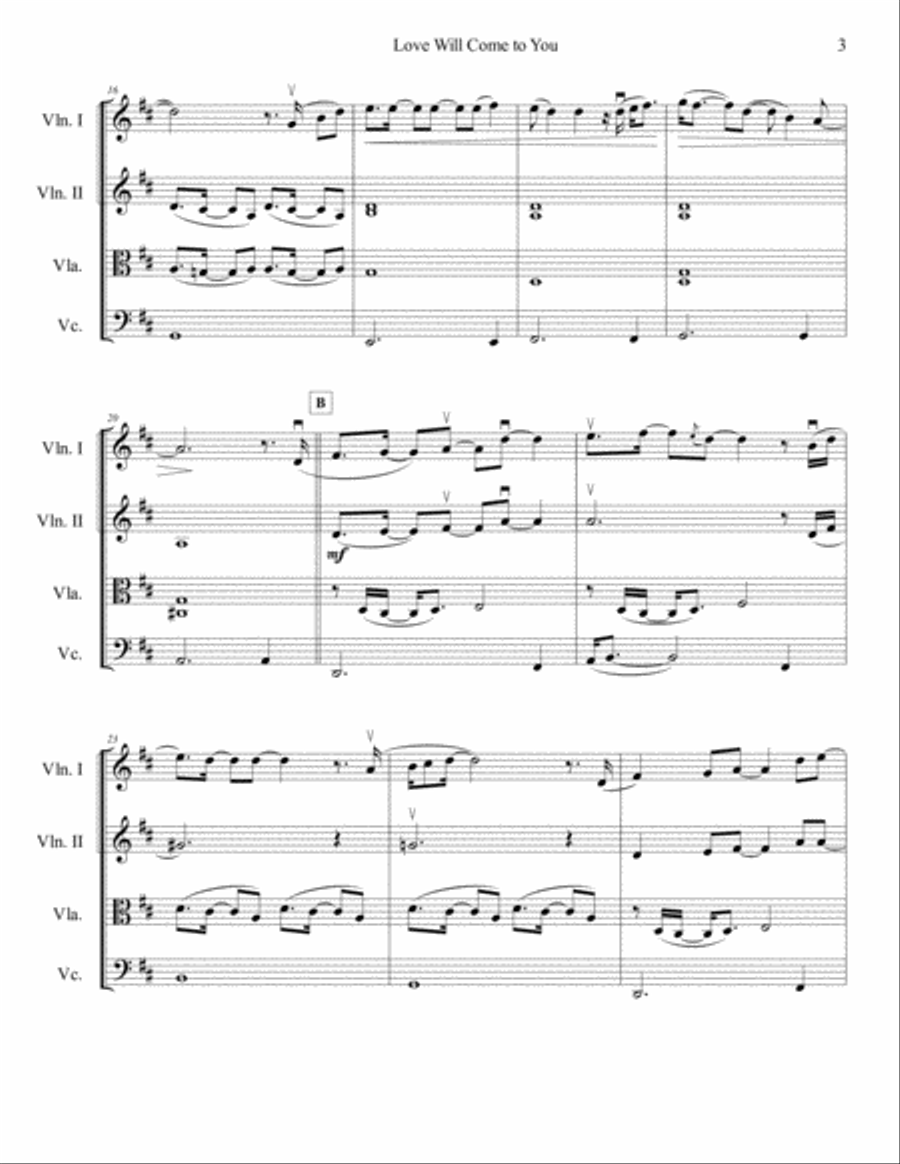 Love Will Come To You String Quartet scores gallery preview page 4