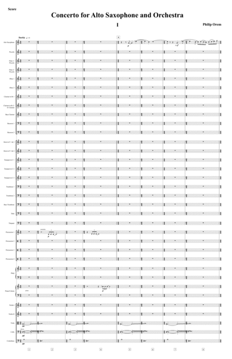 Concerto for Alto Saxophone and Orchestra - score and parts