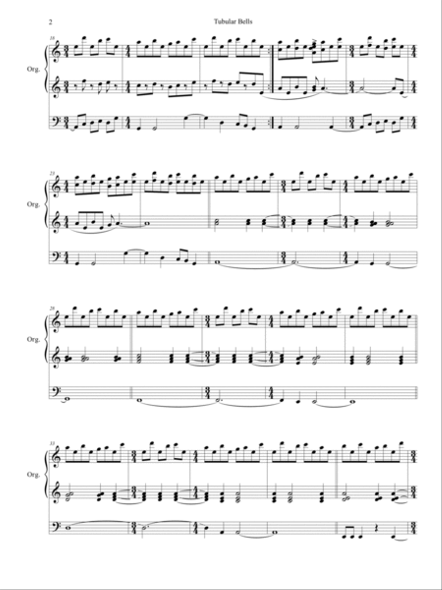 Tubular Bells Organ Solo scores gallery preview page 3