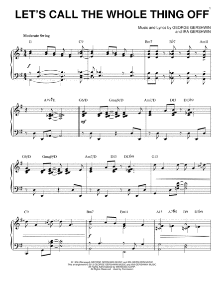 Let's Call The Whole Thing Off [Jazz version] (arr. Brent Edstrom)