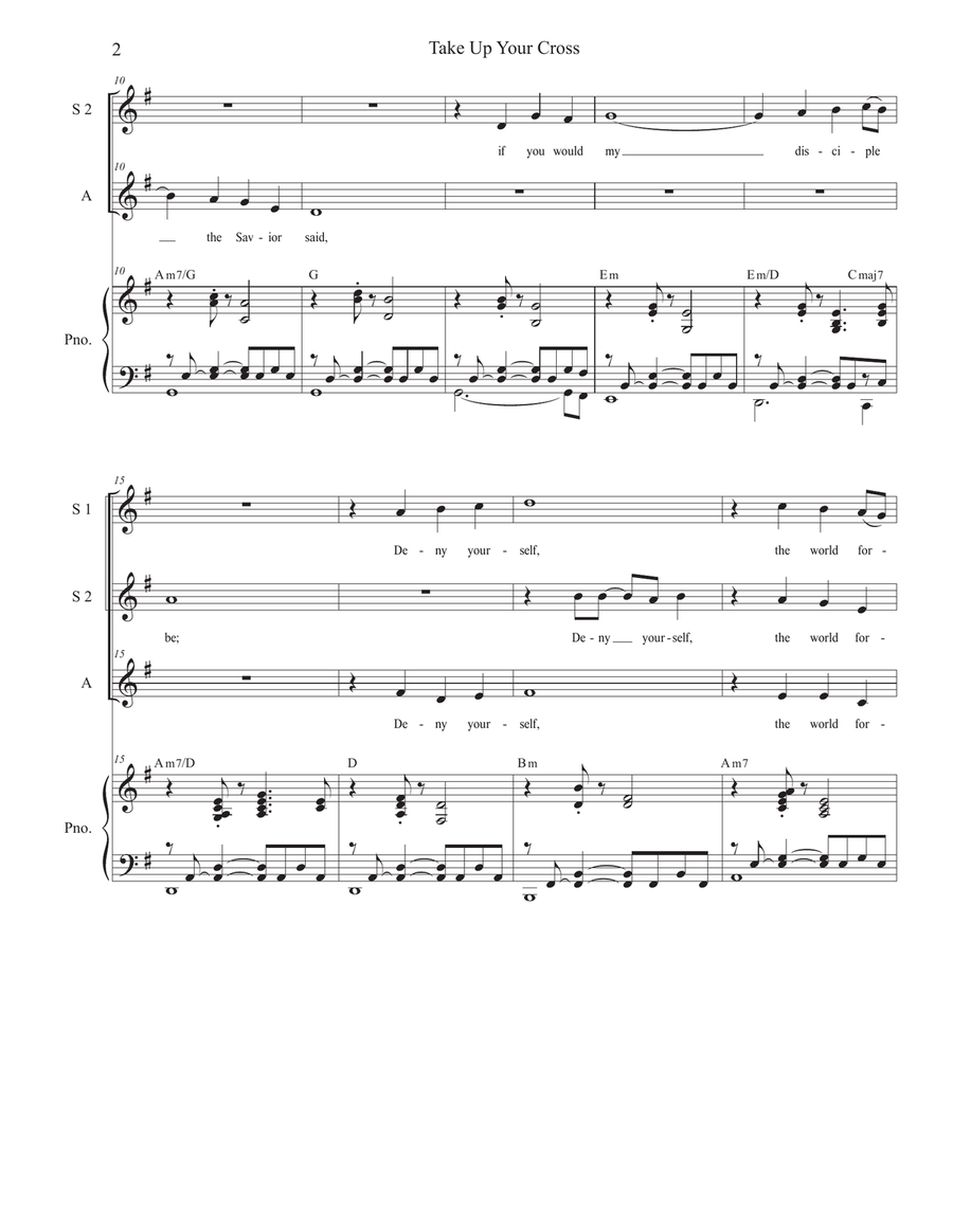 Take Up Your Cross (SSA) SSA scores gallery preview page 2