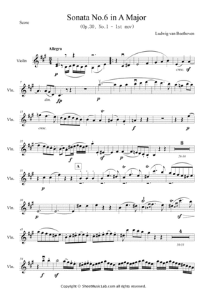 Beethoven : Sonata No.6 in A Major, Op.30, No.1