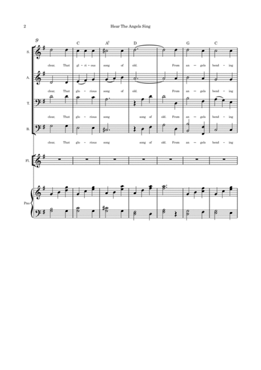 Hear the Angels Sing medley - SATB, flute or cello or violin and piano with parts included image number null